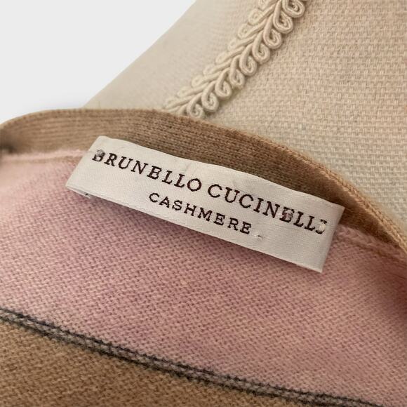 Brunello Cucinelli 100% Cashmere Striped Rugby Cardigan Sweater Size Small - Picture 10 of 12